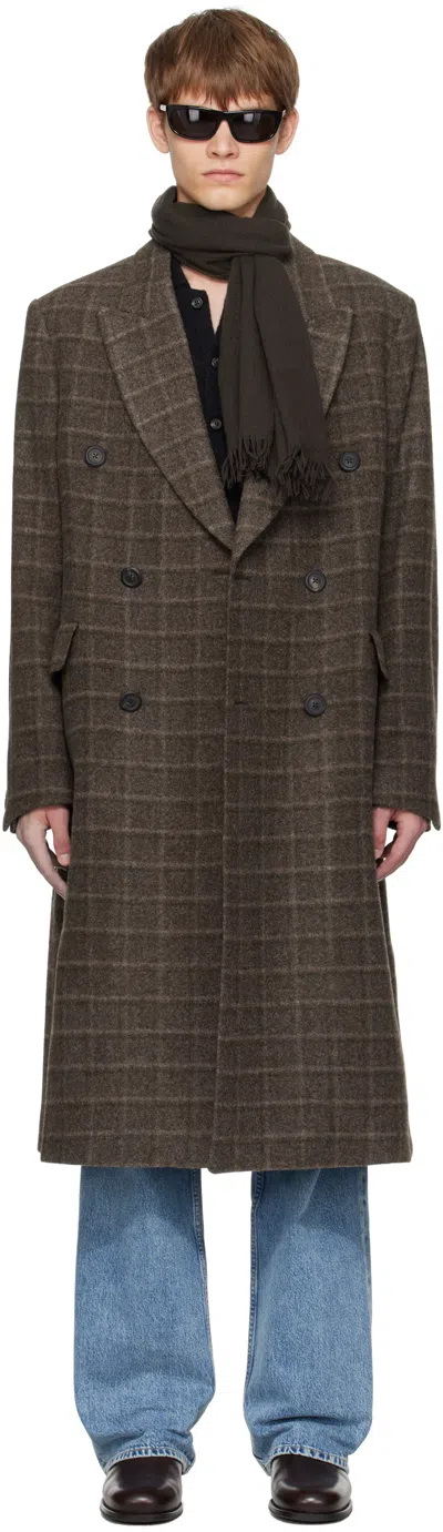Our Legacy Brown Whale Coat In Green