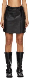 Our Legacy Brown Wrap Leather Miniskirt In Worn Brown Lambskin