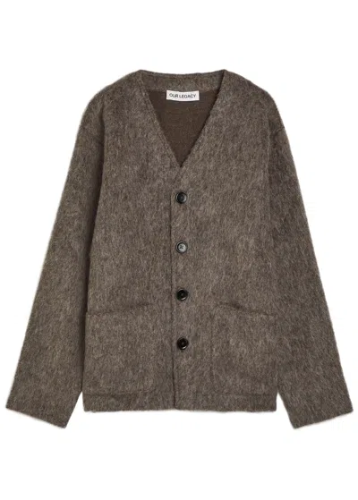Our Legacy Brushed Knit Cardigan In Brown