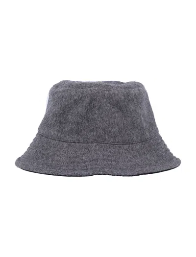 Our Legacy Gray Mohair & Wool Bucket Hat In Island Grey Hairy Mo