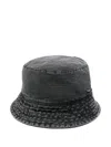 Our Legacy Black Canvas Bucket Hat In Black Enzyme Canvas