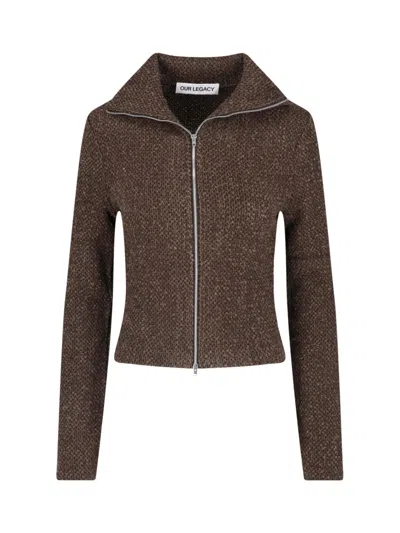 Our Legacy Buckle-weave Knit Sweater In Brown