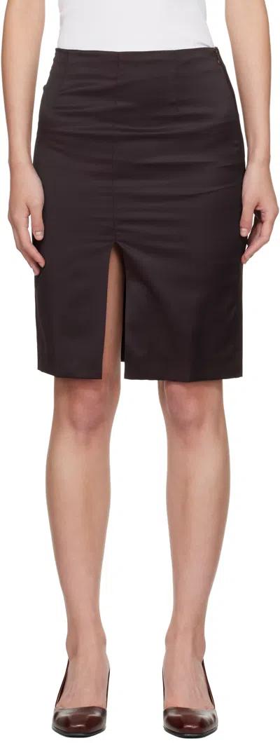 Our Legacy Burgundy Siren Midi Skirt In Brown