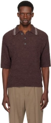 Our Legacy Men's Traditional Alpaca Knit Polo In Egg Plant | ModeSens
