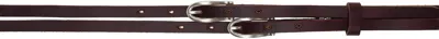 Our Legacy Burgundy Twin Tongue Belt In Burgundy Chromexcel