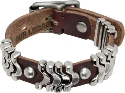 Our Legacy Burgundy Wave Bracelet In Burgundy Chromexcel