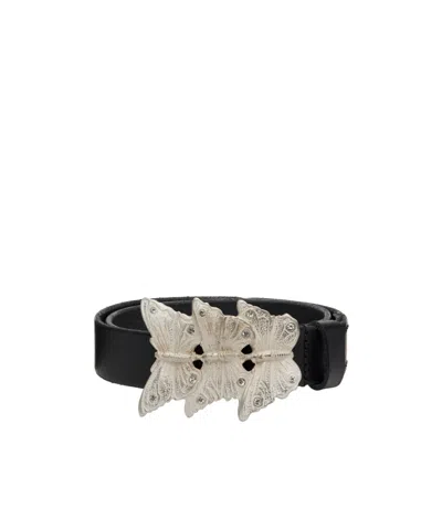 OUR LEGACY BUTTERFLY-BUCKLE LEATHER BELT