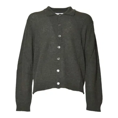 Our Legacy Button-down Alpaca Wool Sweater With Ribbed Cuffs In Gray