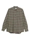 Our Legacy Buttoned Check Shirt In Green