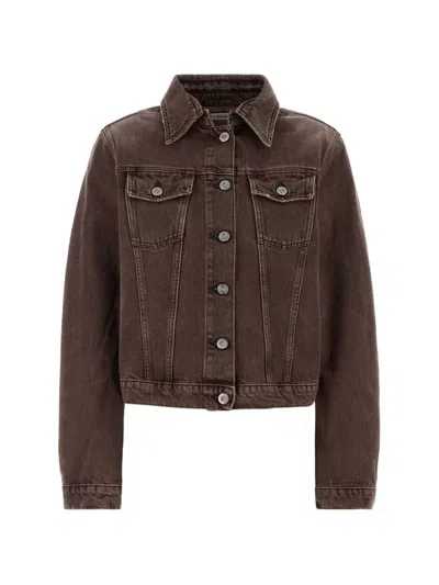 Our Legacy Buttoned Denim Jacket In Brown