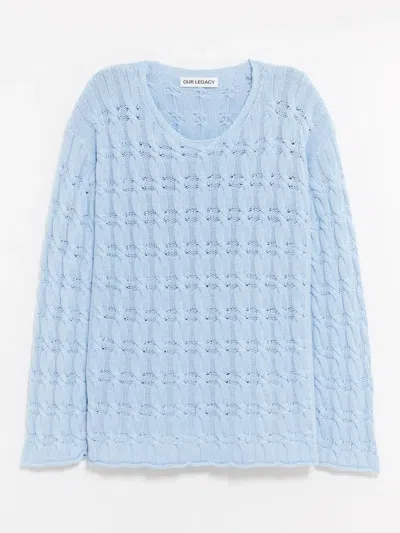 Our Legacy Cable-knit Jumper In Blue