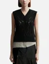 Our Legacy Michigan Cropped Open-knit Wool Tank In Black