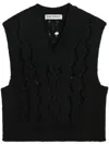 Our Legacy Michigan Cropped Open-knit Wool Tank In Black