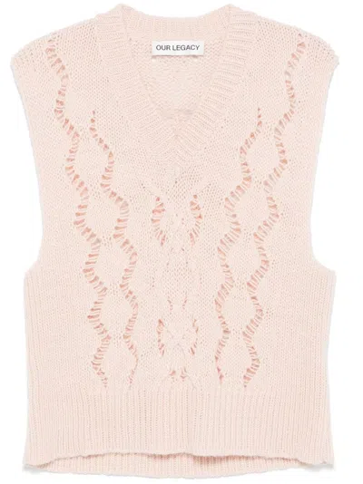 Our Legacy Cable Michigan Vest In Pink