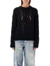 Our Legacy Cable Sonar Roundneck Clothing In Black Fisherman Wool