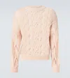Our Legacy Cable Sonar Roundneck Wool Sweater In Pink