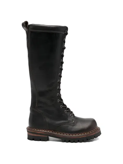 Our Legacy Cager Lace-up Boots In Black