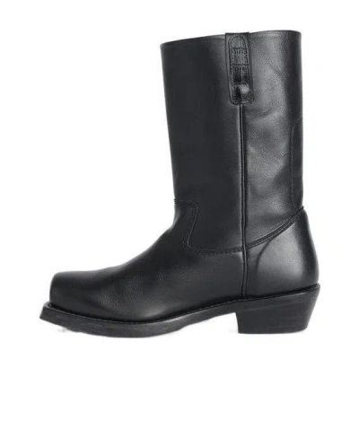 Our Legacy Calf-length Leather Boots In Black