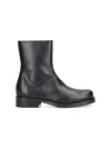 Our Legacy Ankle Boots With Smooth Leather Finish And Side Zipper In Black