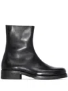 Our Legacy Camion Square-toe Leather Boots In Black
