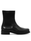 Our Legacy Ankle Boots With Smooth Leather Finish And Side Zipper In Black