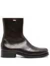 Our Legacy Camion Square-toe Leather Boots In Brown