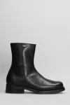 Our Legacy Block Heel Round Toe Smooth Finish Boots In Black