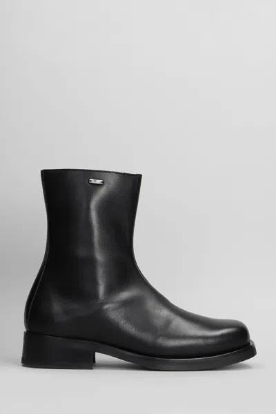 Our Legacy Block Heel Round Toe Smooth Finish Boots In Black