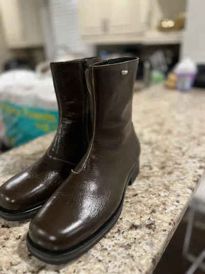 Pre-owned Our Legacy Camion Boot Olive In Brown