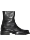 Our Legacy Chocolate Leather Camion Ankle Boots In Black