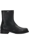 Our Legacy Block Heel Round Toe Smooth Finish Boots In Black