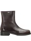 Our Legacy Brown Leather Boots Truck In Brown