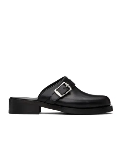Our Legacy Camion Leather Mule With Buckle In Black