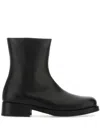 Our Legacy Ankle Boots With Smooth Leather Finish And Side Zipper In Black