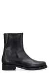 Our Legacy Ankle Boots With Smooth Leather Finish And Side Zipper In Black