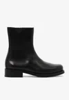 Our Legacy Polished Black Leather Ankle Boots In Black