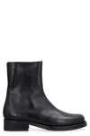 Our Legacy Camion Square-toe Leather Boots In Black