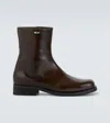 Our Legacy Camion Square-toe Leather Boots In Brown