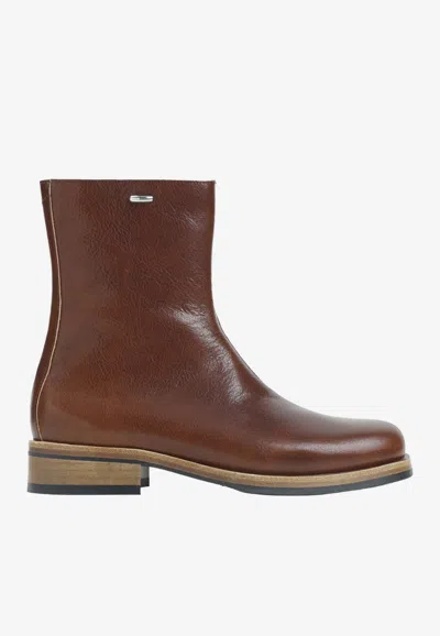 OUR LEGACY CAMION LEATHER ANKLE BOOTS