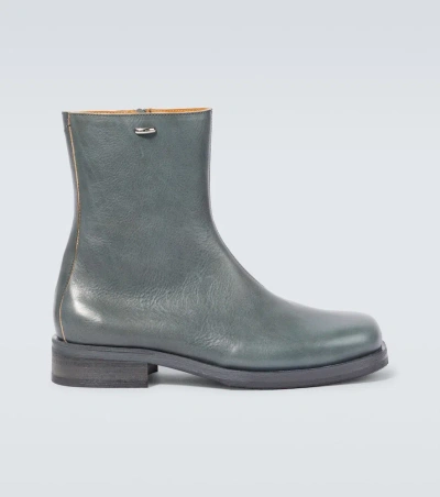 Our Legacy Camion Leather Ankle Boots In Grey