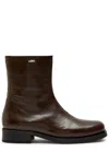 Our Legacy Chocolate Leather Camion Ankle Boots In Multi