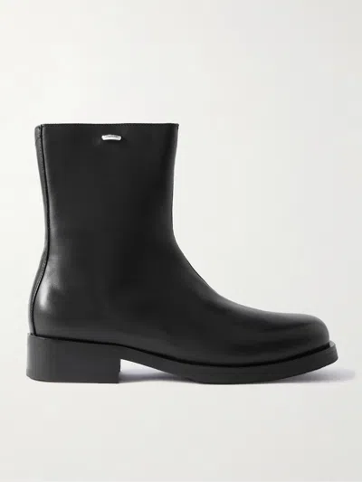 Our Legacy Unisex Leather Utility Boots In Black