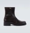 Our Legacy Chocolate Leather Camion Ankle Boots In Brown