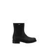 Our Legacy Block Heel Round Toe Smooth Finish Boots In Black