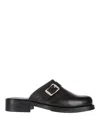 Our Legacy Camion Leather Flat Mules In Black