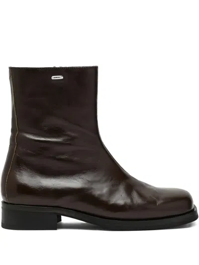 Our Legacy Camion Zip-detail Leather Boots In Brown