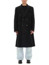 Our Legacy Oversize Double-breasted Coat Notched Lapels In Black
