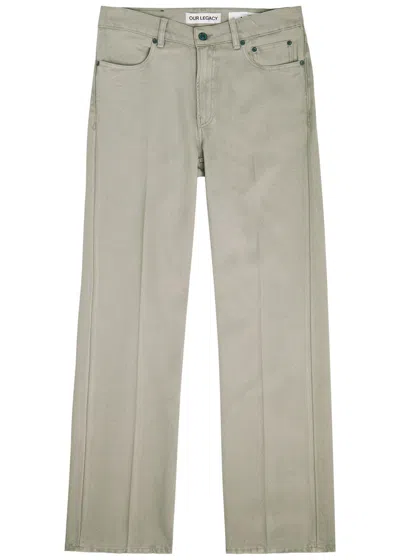 Our Legacy Carlson Cut Bootcut Woven Trousers In Gray