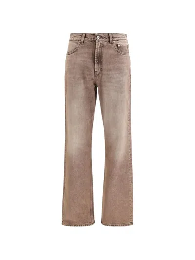 Our Legacy Denim Trousers Faded Effect Belt Loops Five Pockets In Brown
