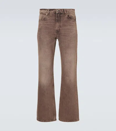 Our Legacy Denim Trousers Faded Effect Belt Loops Five Pockets In Brown